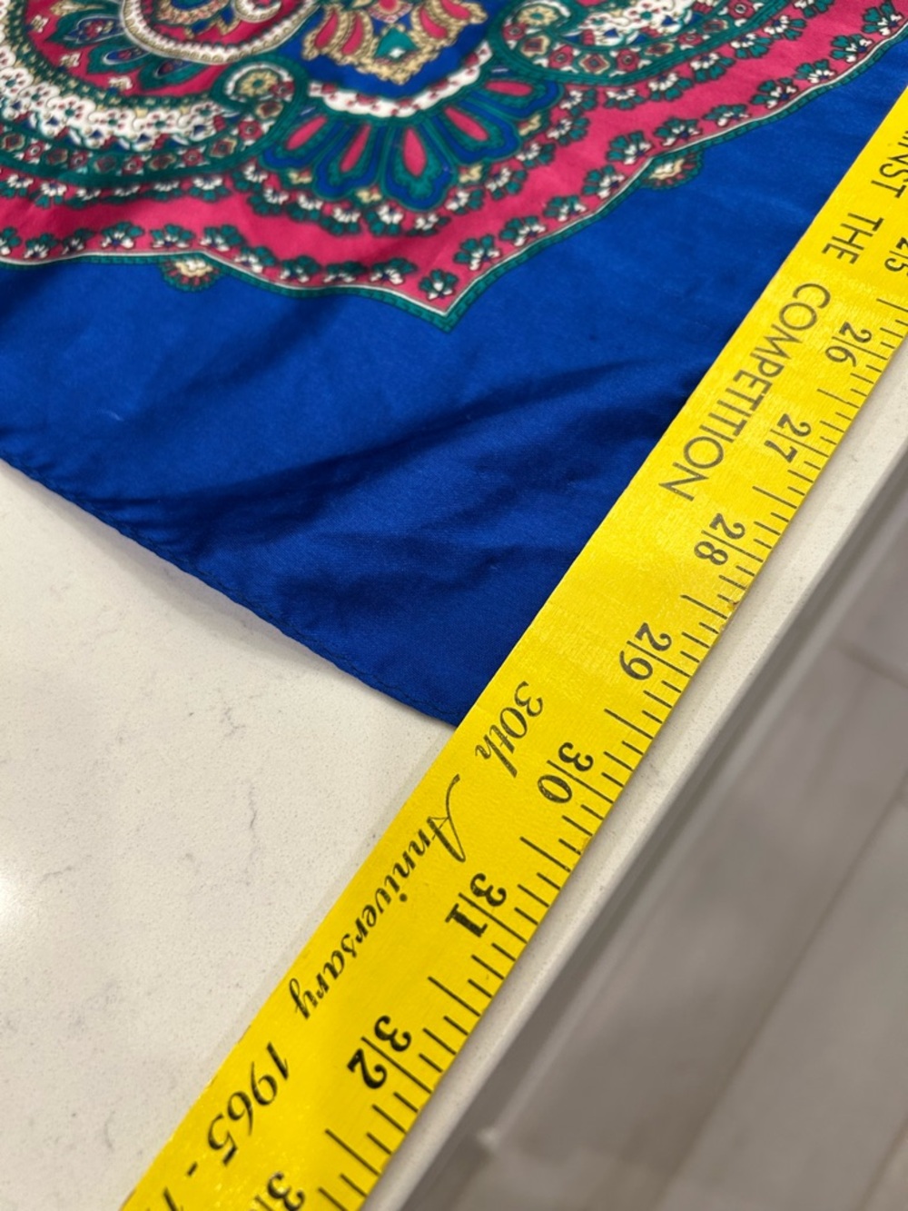 (3 for $10) Vibrant Blue Paisley Square Scarf - Picture 8 of 8